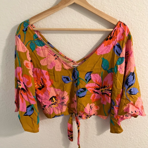 Billabong Cut Through floral top and pant matching set size M (Moss Landing) - Picture 8 of 13